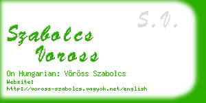 szabolcs voross business card