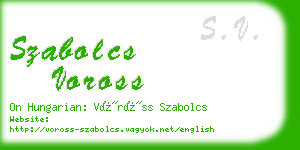 szabolcs voross business card